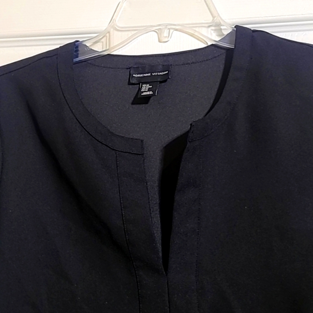 ADRIENNE VITTADINI Black 3/4 Sleeve 10% Polyester Blouse - Size Medium